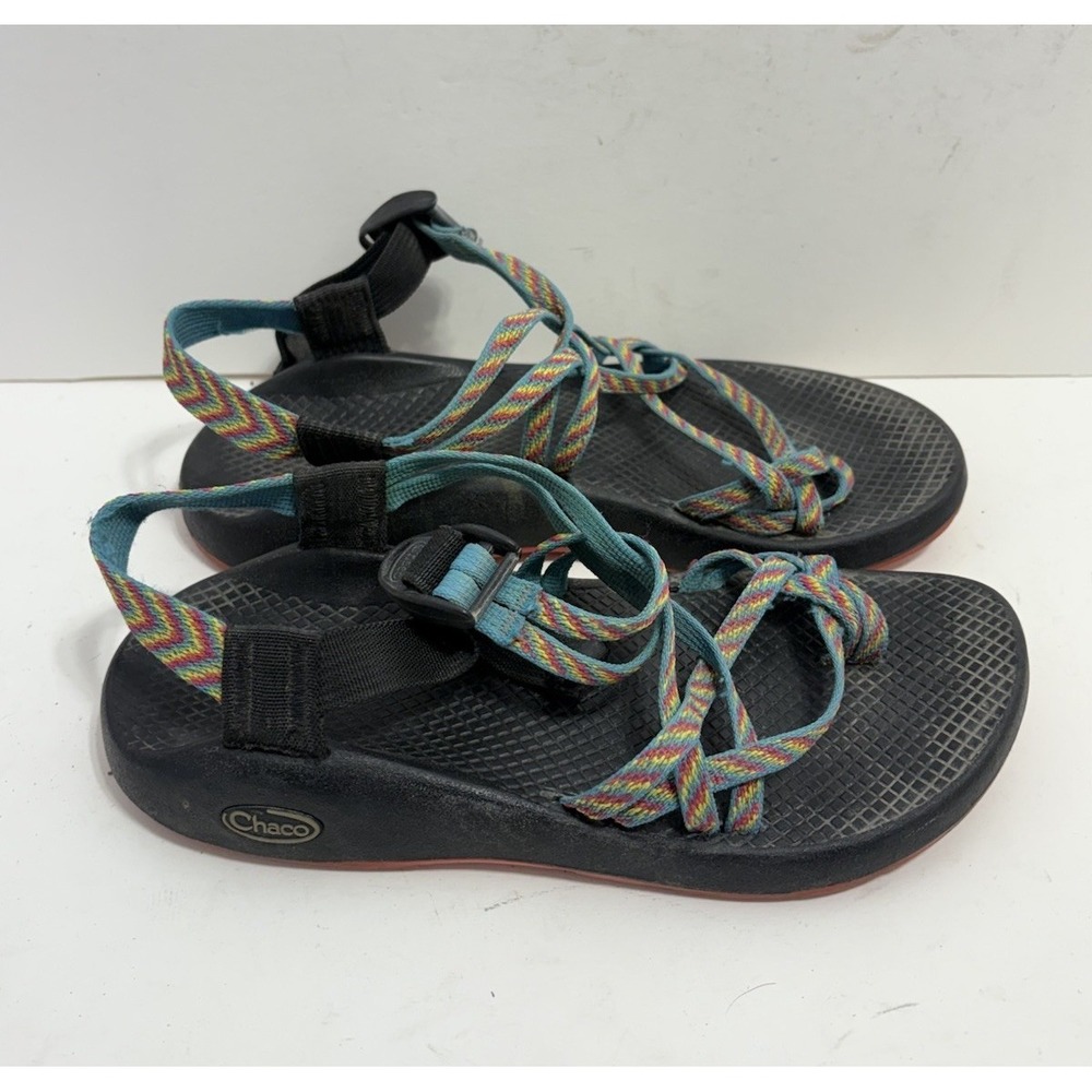 Chaco Vibram Multicolor Patterned Pull Buckle Sport Sandals Women sz 8
